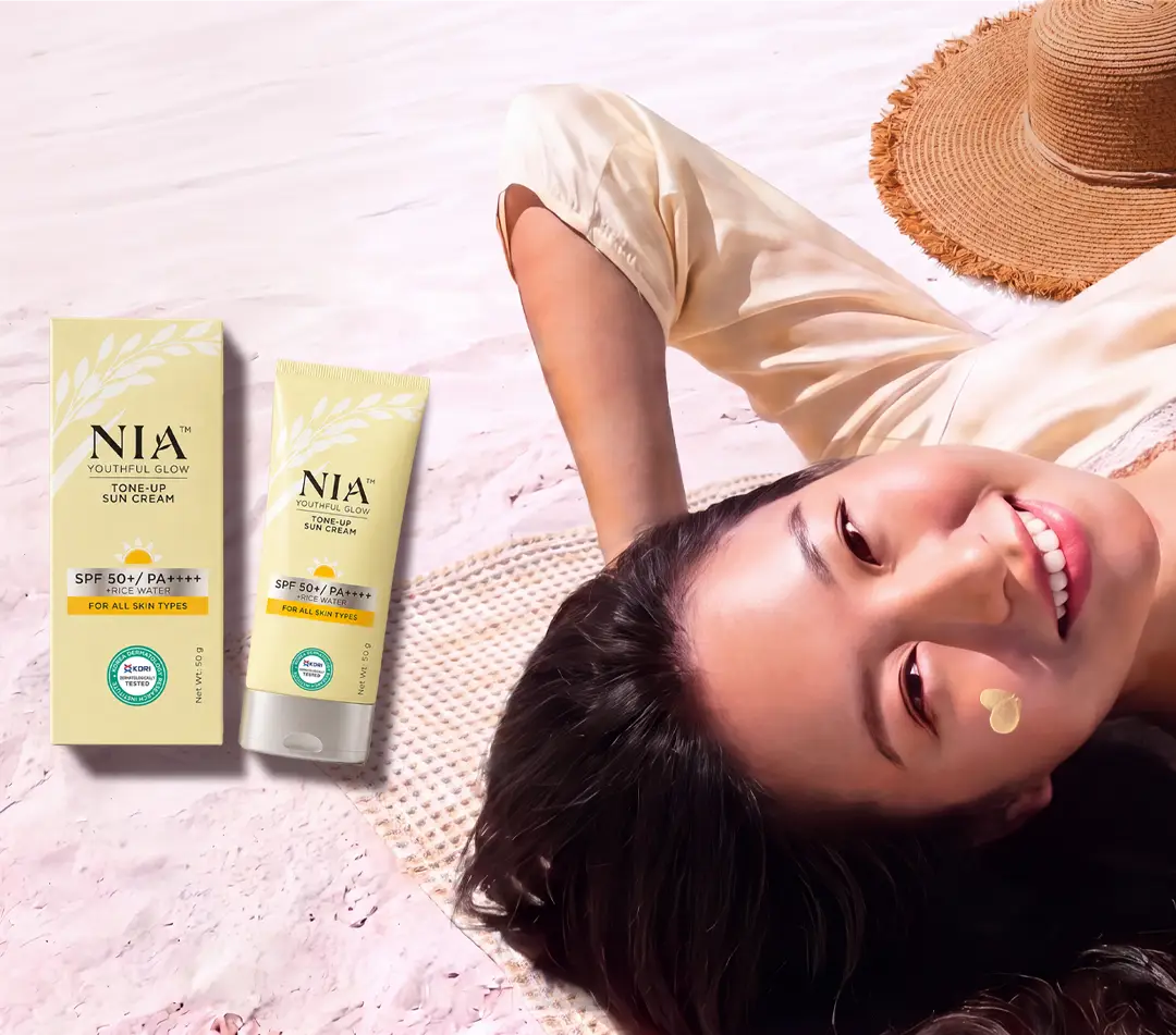 NIA Tone Up Sun Cream SPF 50+ PA++++ Protection and Glow